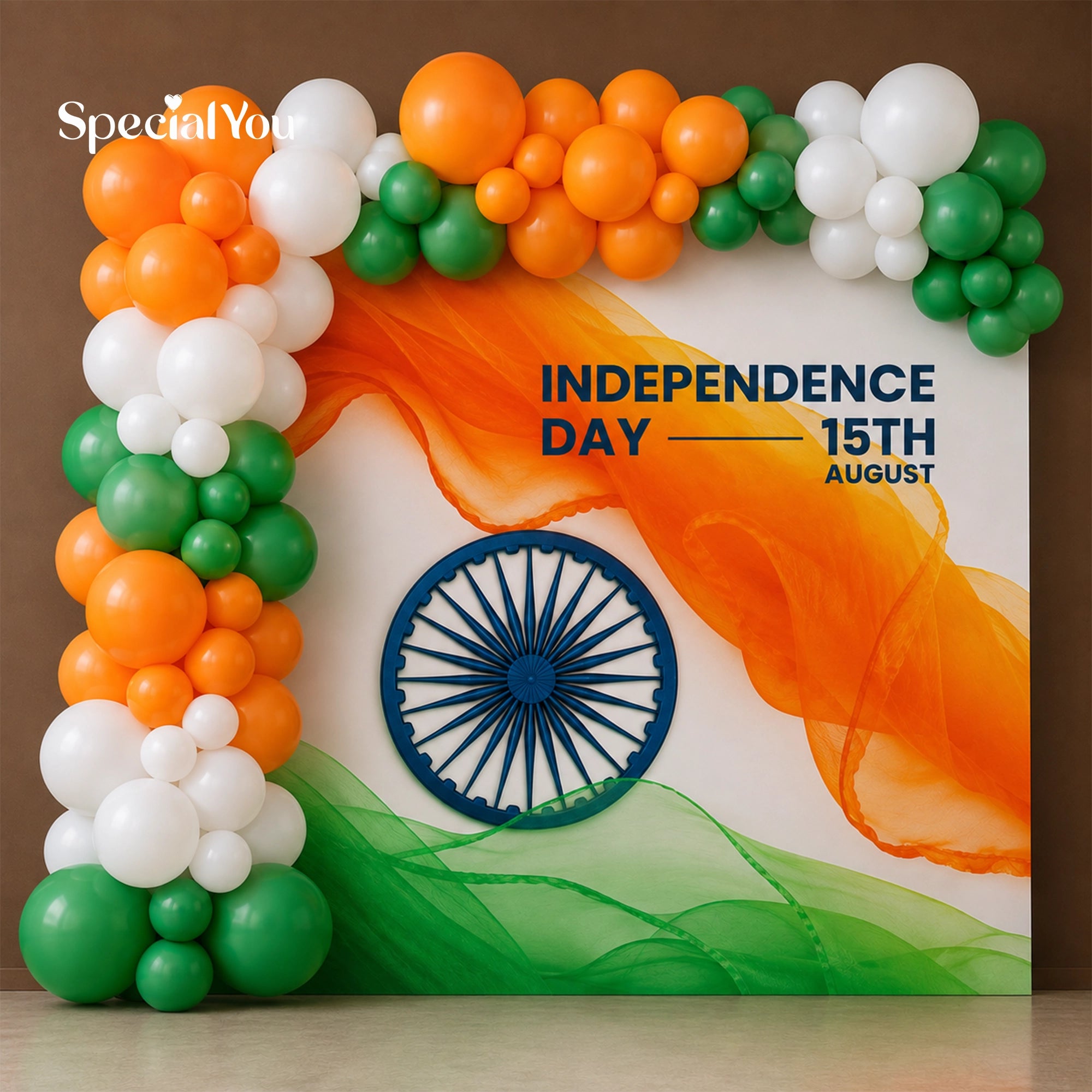 Tricolor Balloon Photo Backdrop Decoration