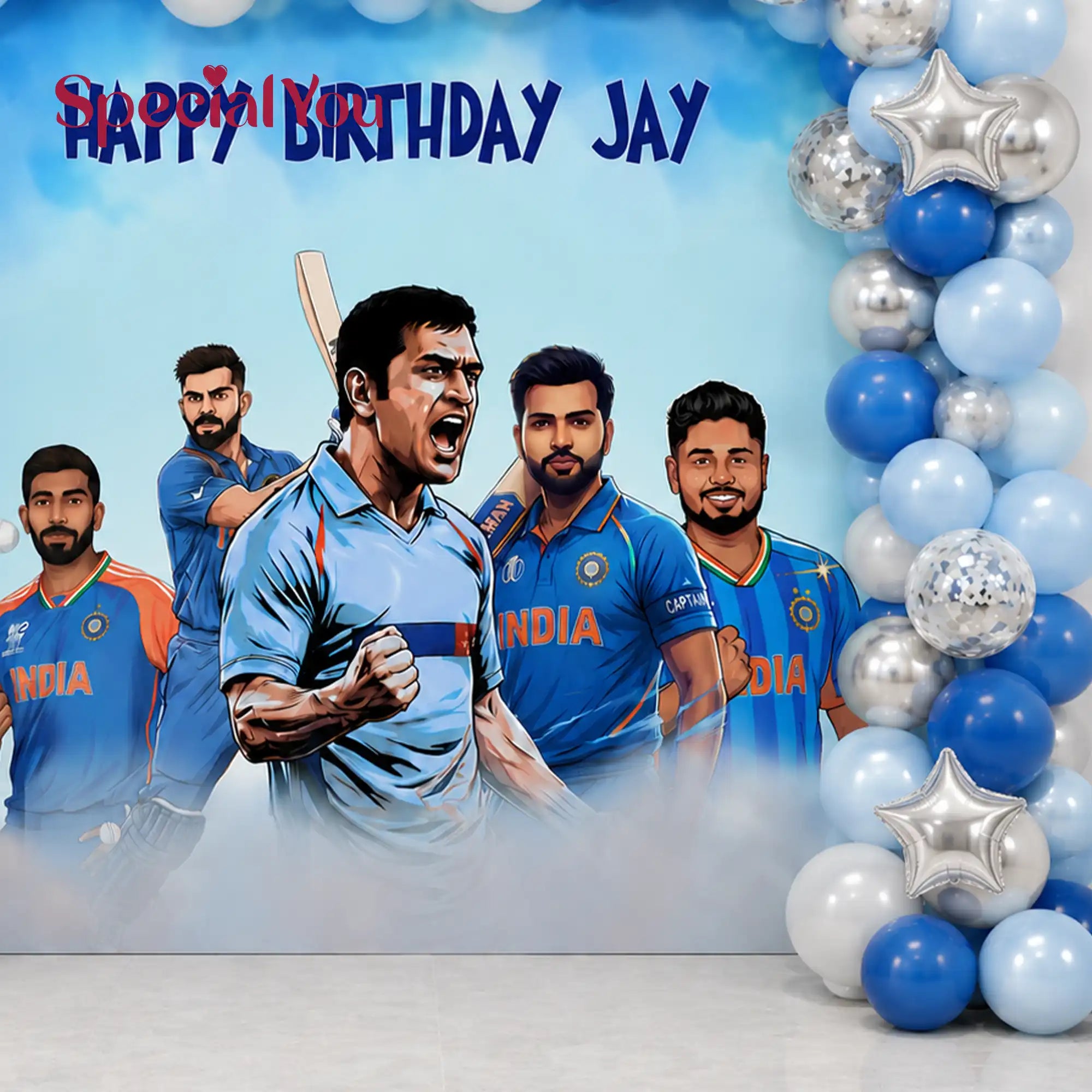 Champion Cricket Theme Birthday Decoration