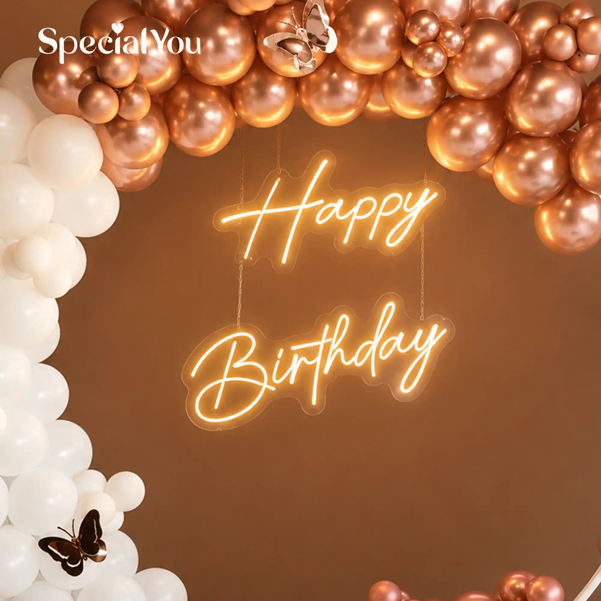 Premium Rose Gold Birthday Backdrop Decoration