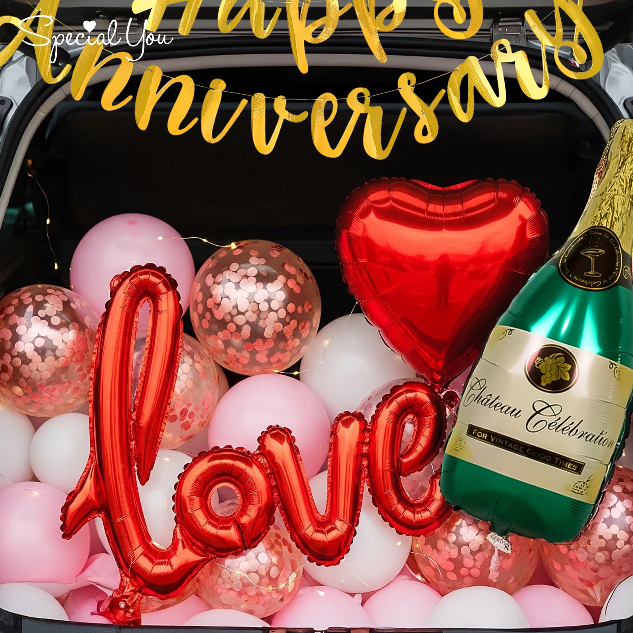 Champagne Love Car Boot Decor