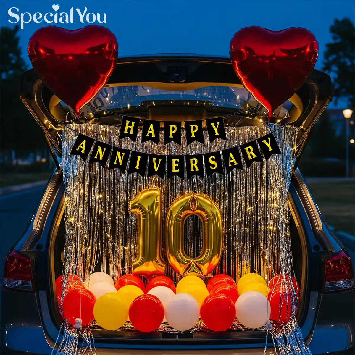10th Anniversary Car Boot Decor