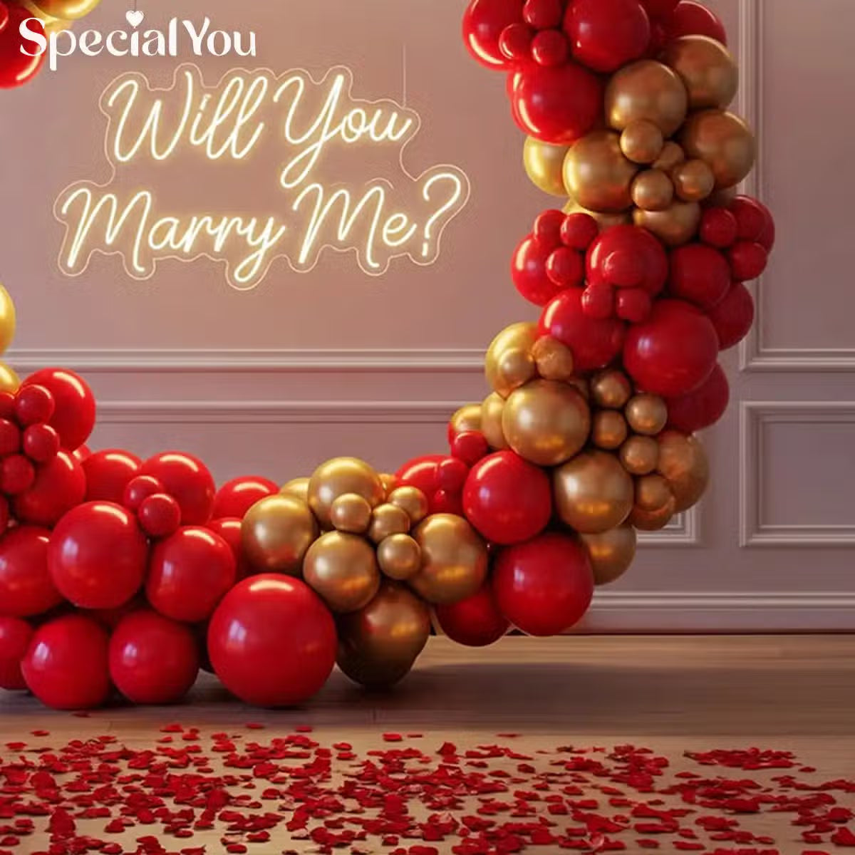 Romantic Proposal Balloon Decor