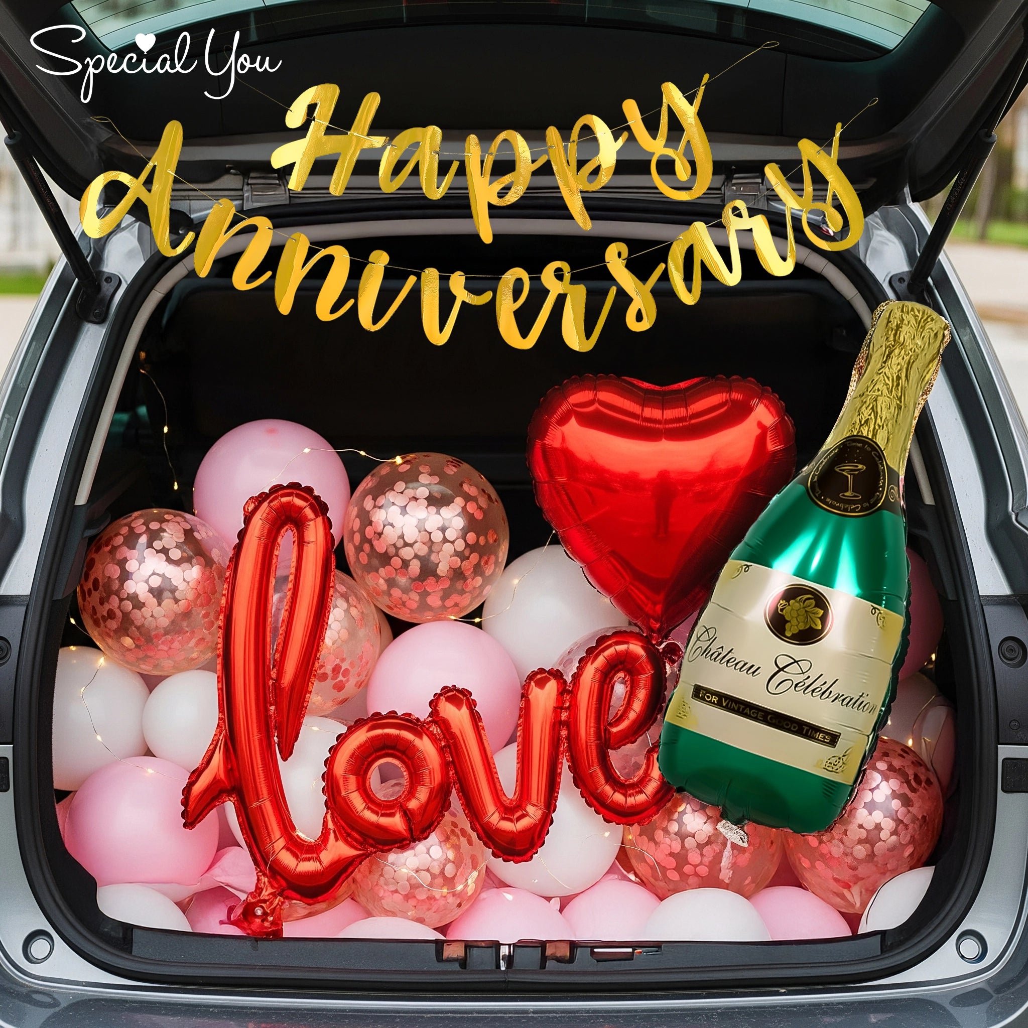 Champagne Love Car Boot Decor