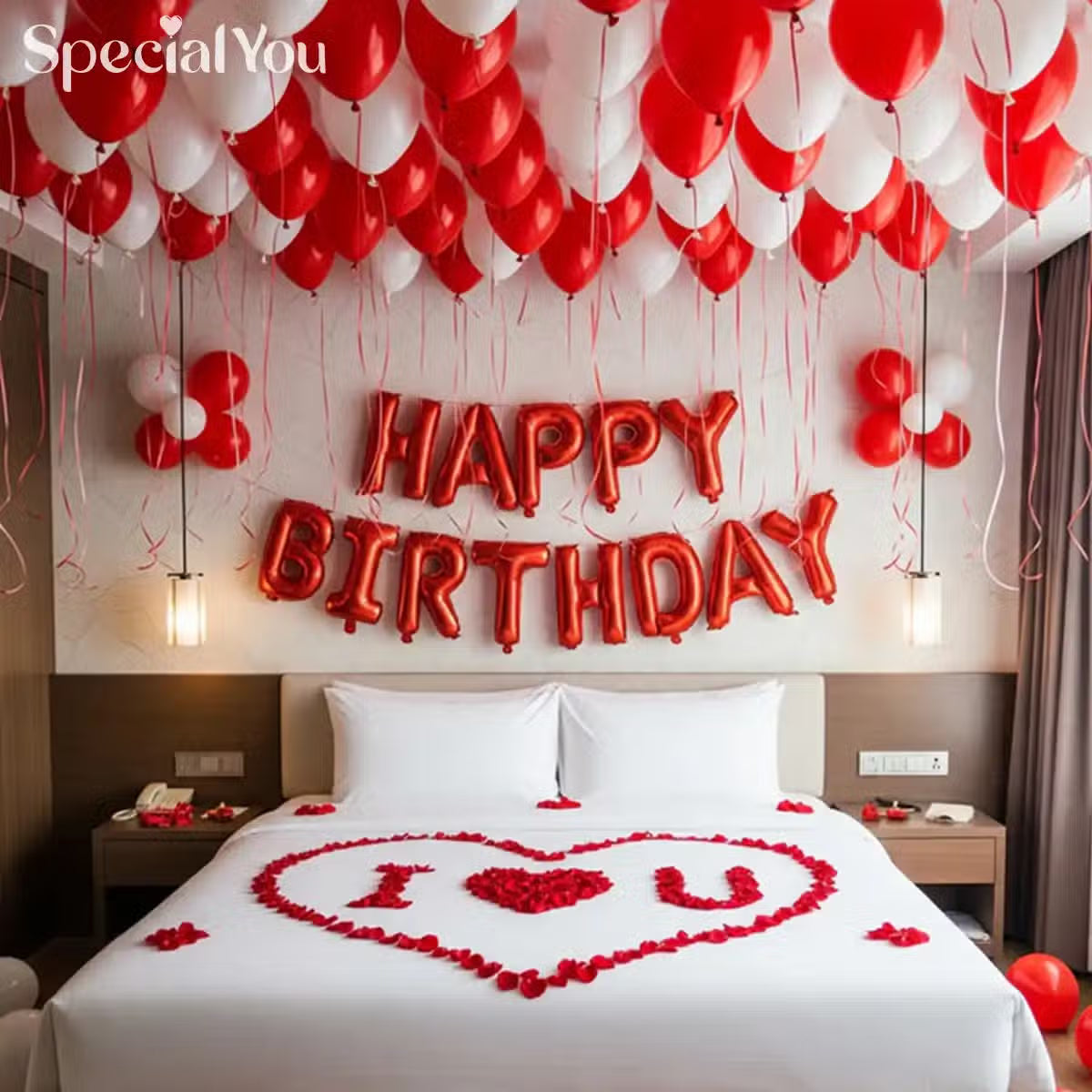 Red & White Romantic Birthday Decor