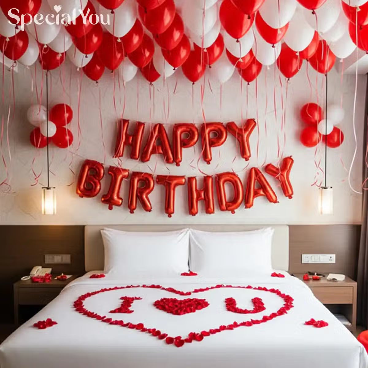 Red & White Romantic Birthday Decor