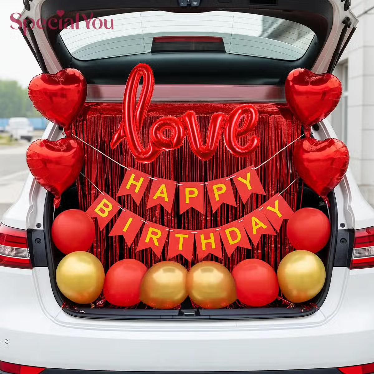 Love Theme Car Boot Birthday Decor