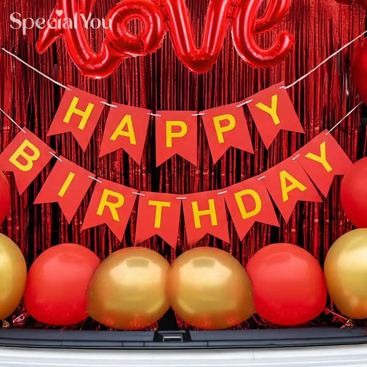Love Theme Car Boot Birthday Decor