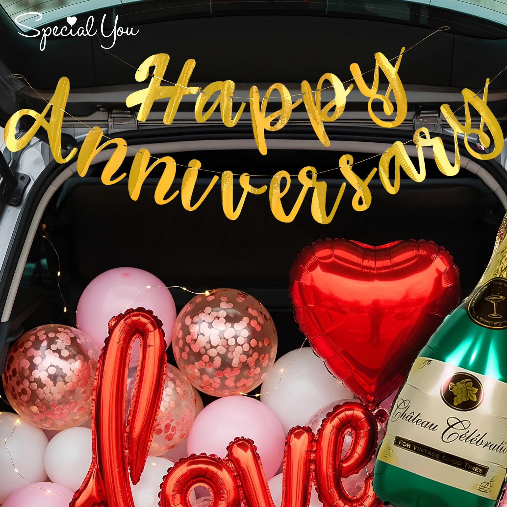 Champagne Love Car Boot Decor