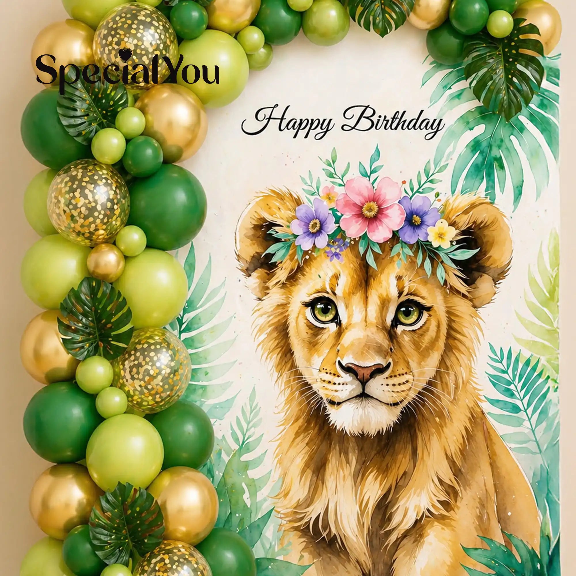 Lion Jungle Theme Balloon Arch Decoration