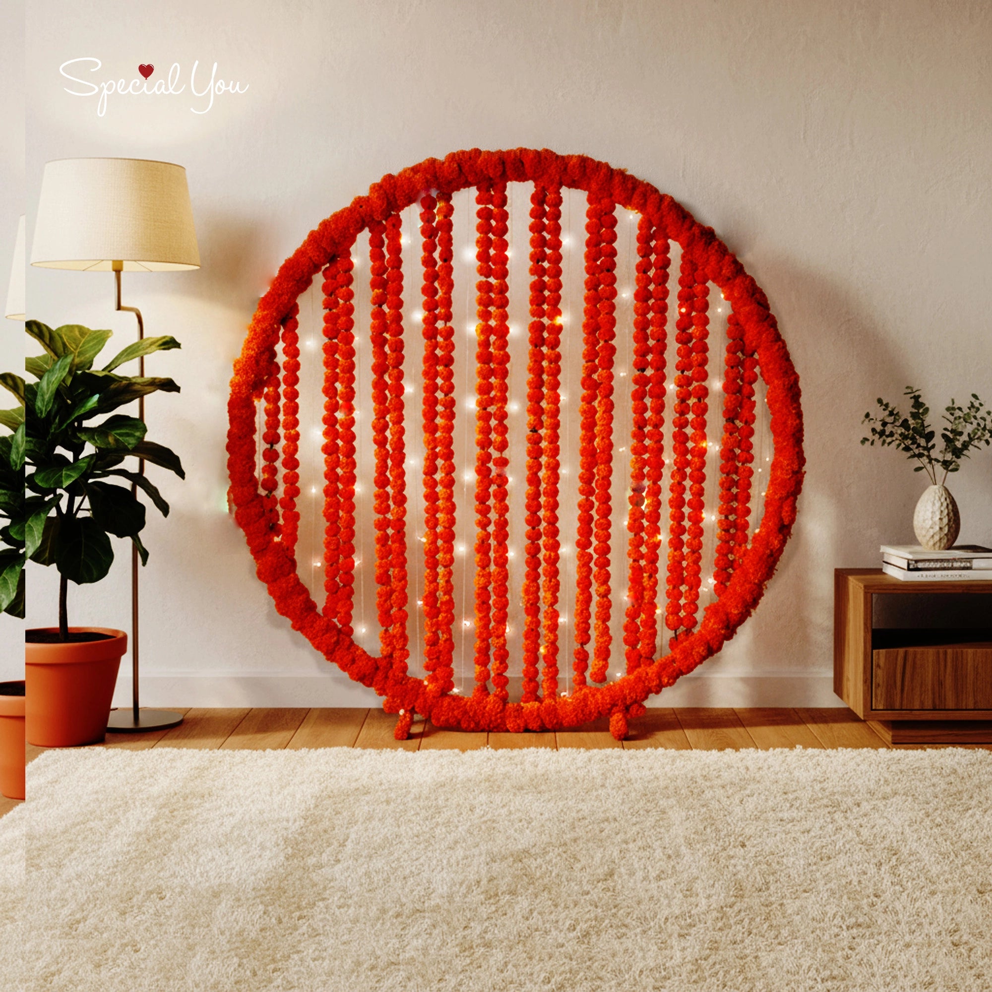 Orange Marigold Ring Diwali Decor