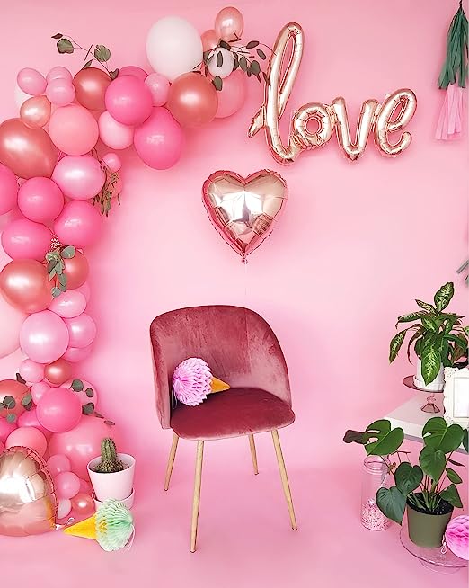 Romantic Pink Theme decoration | Love and heart foil balloon.
