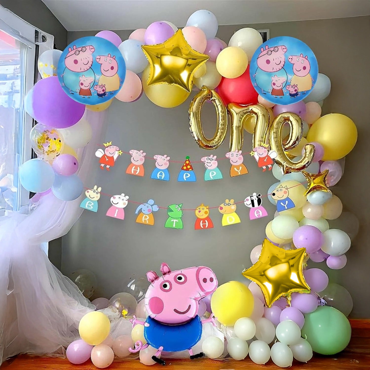 Peppa Pig Birthday Decoration-60pcs