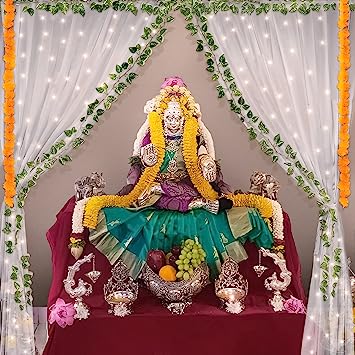 Pooja Room Decoration Items With Net Curtains