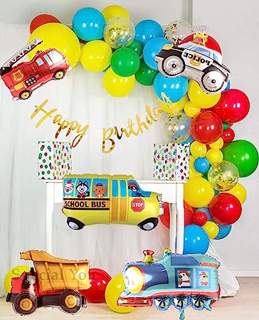 Vehicle theme birthday decorations for boys