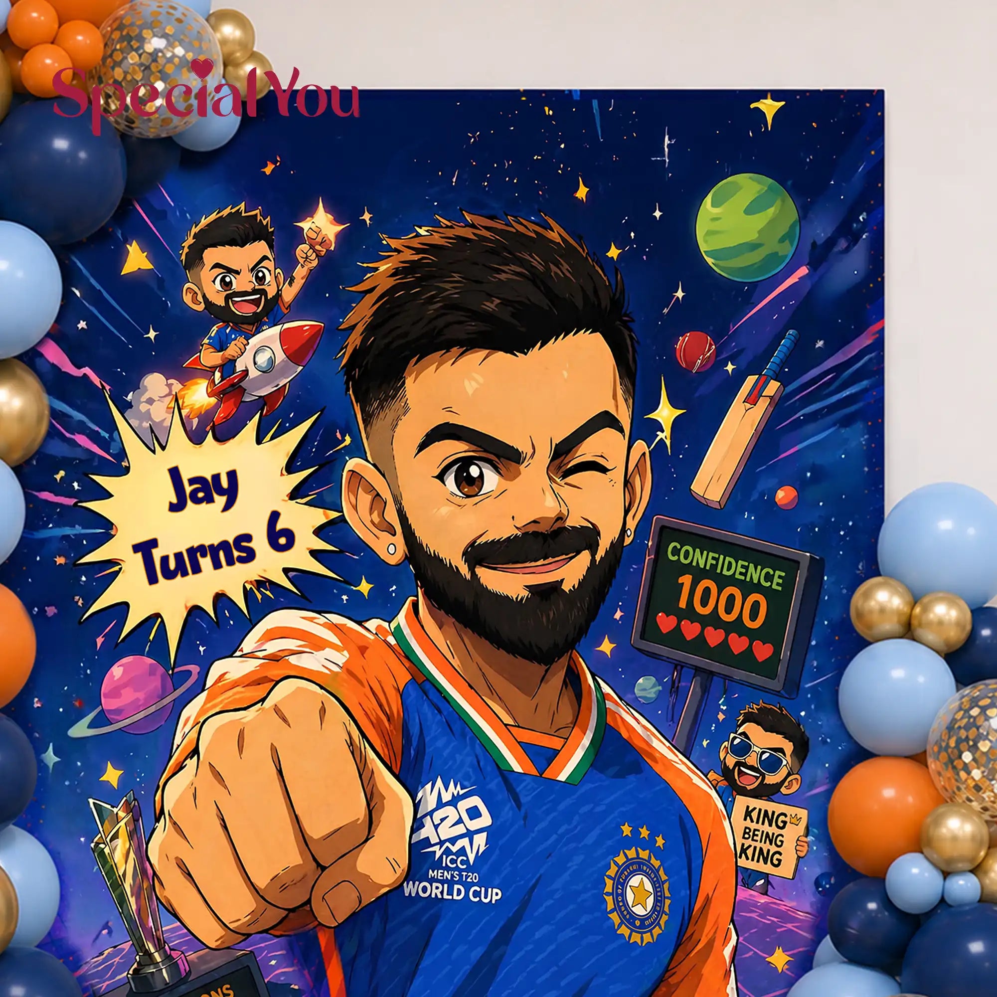 Virat Kohli Cricket Theme Birthday Decoration