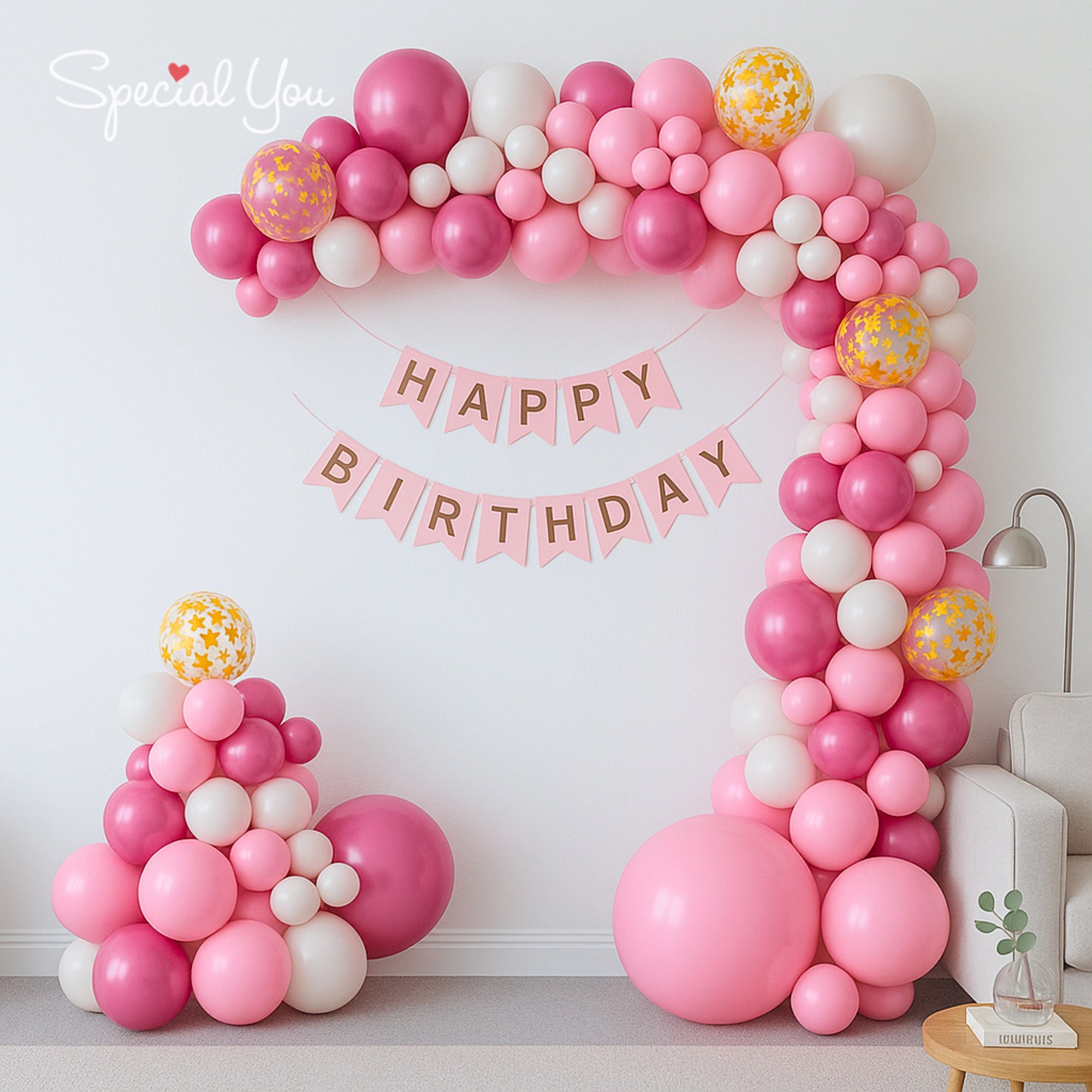 Pink Elegance Birthday Balloon Decor