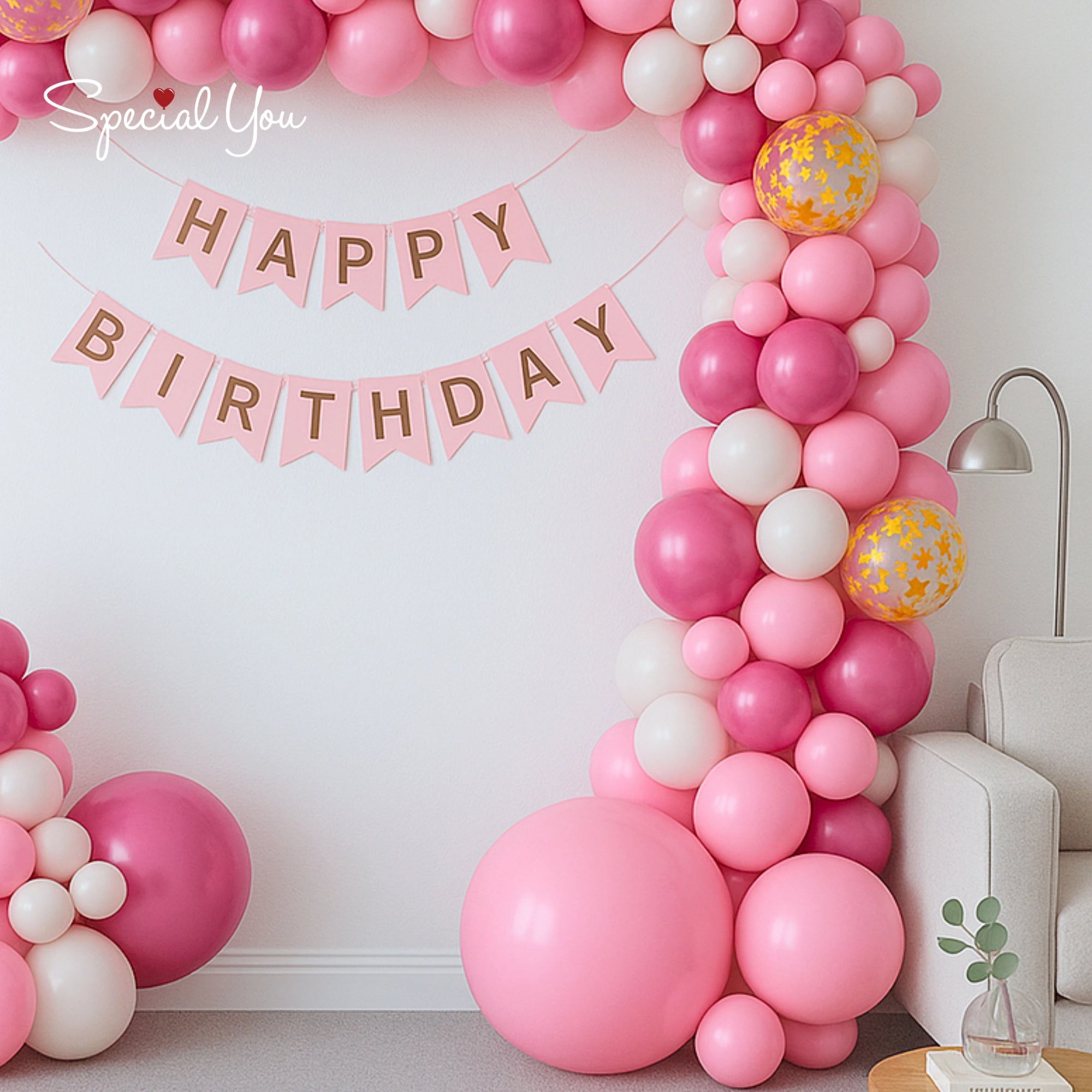 Pink Elegance Birthday Balloon Decor