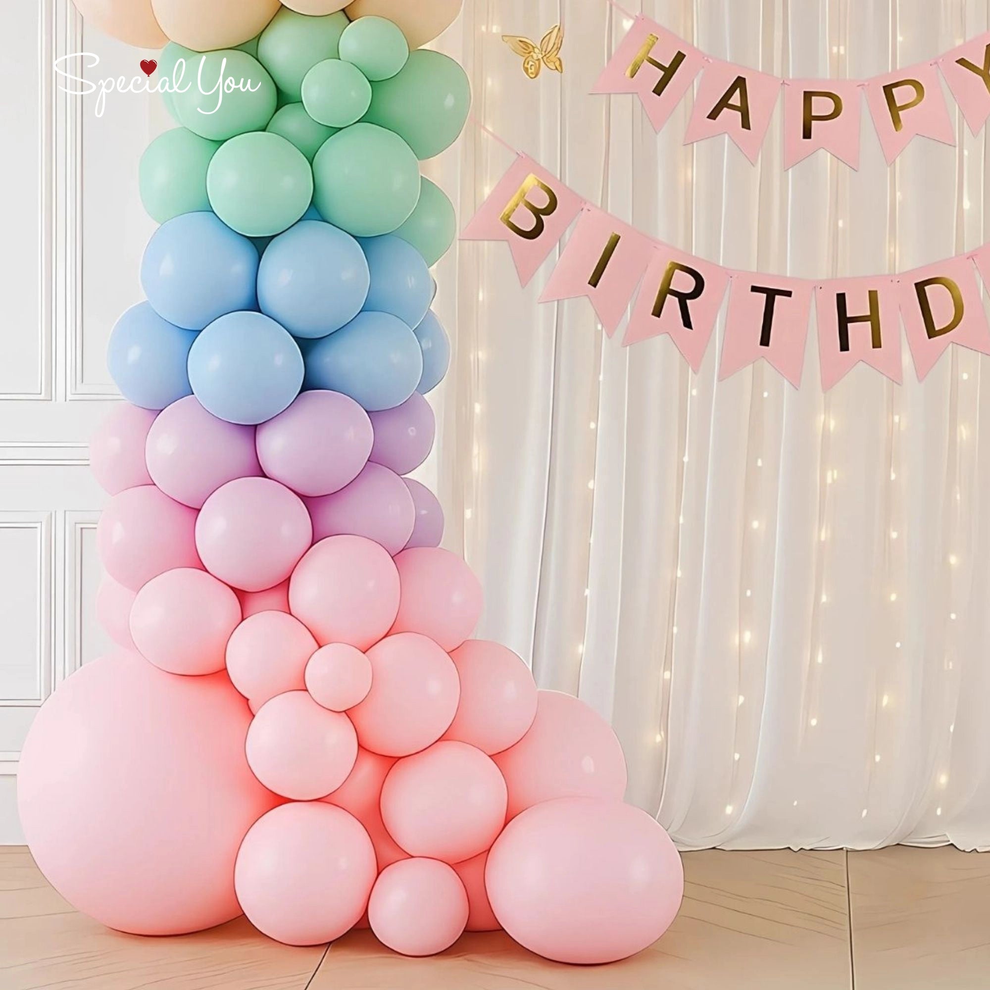 Rainbow Butterfly Balloon Decor