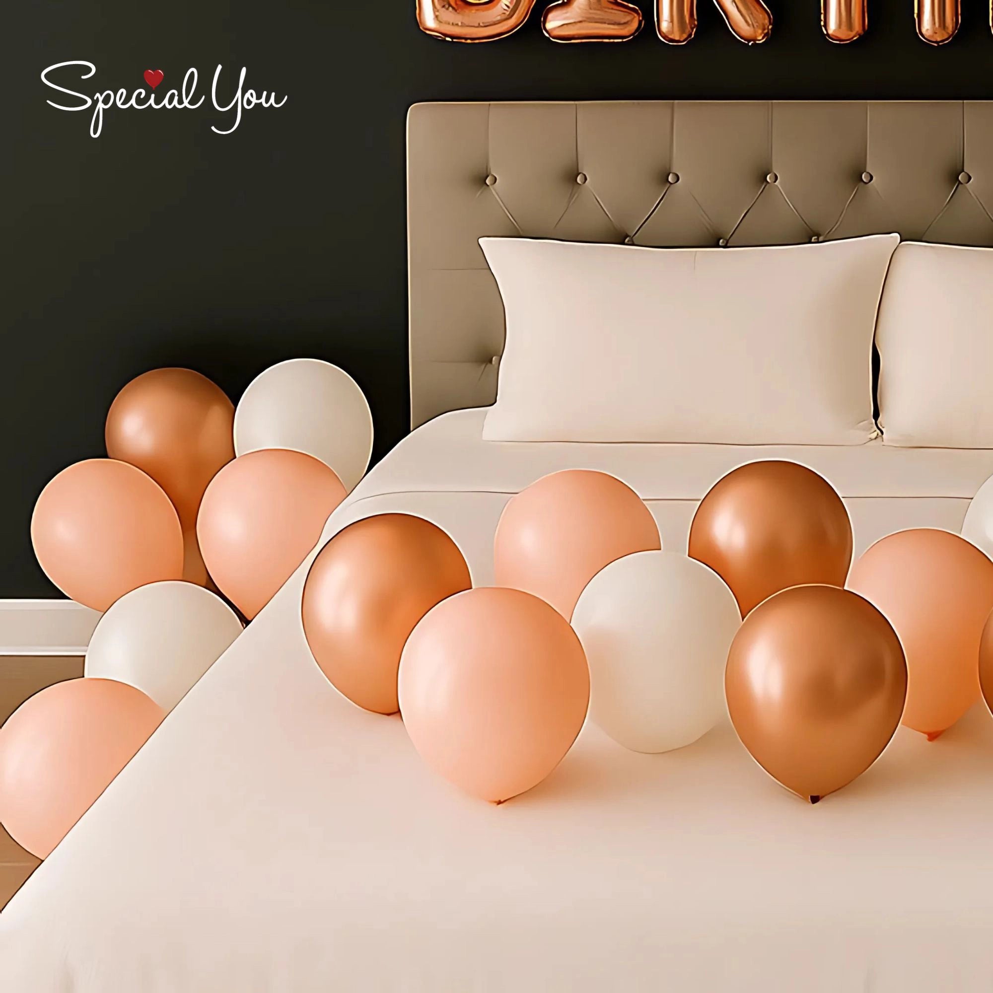 Rose Gold & White Birthday Room Decor