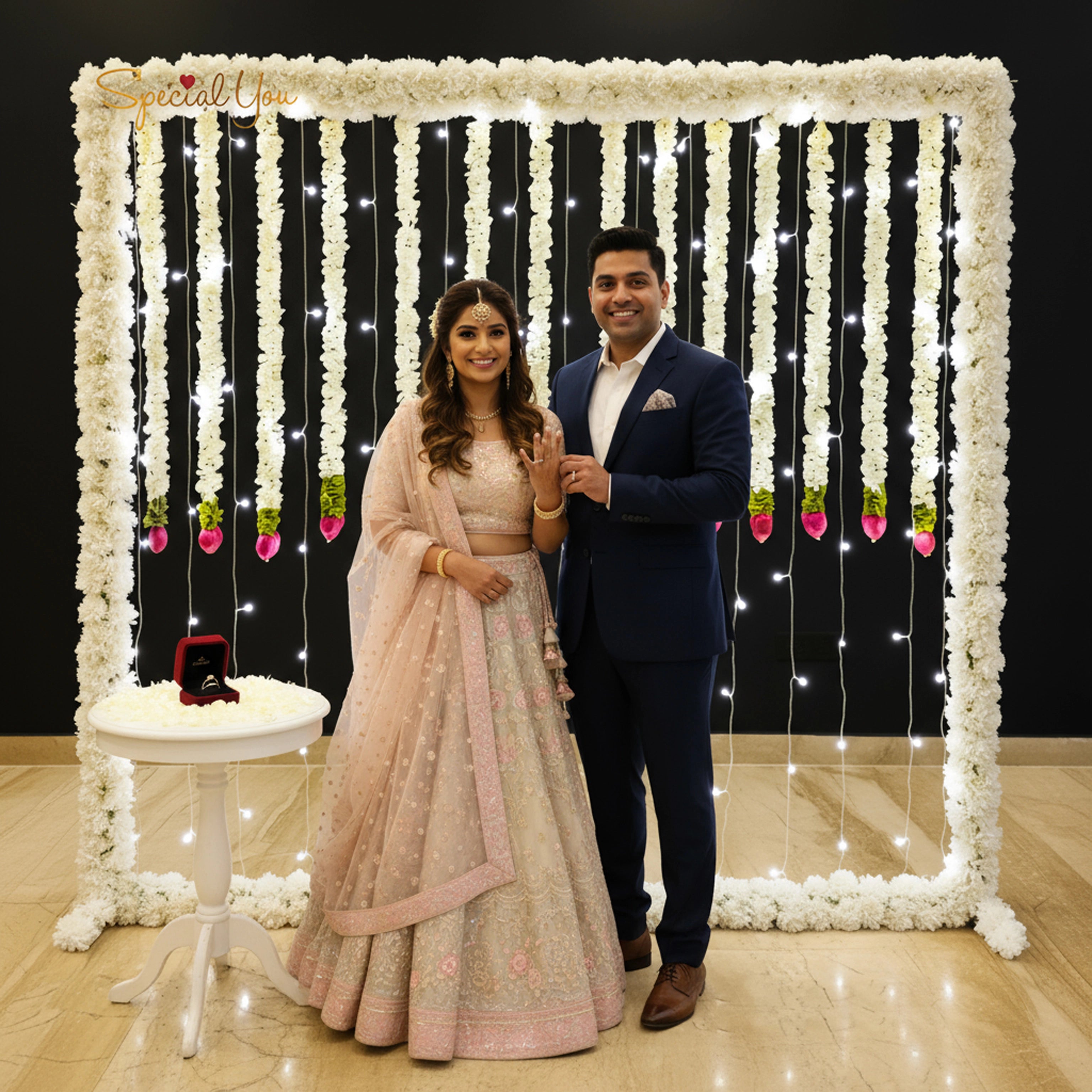 Backdrop Roka Ceremony Decor