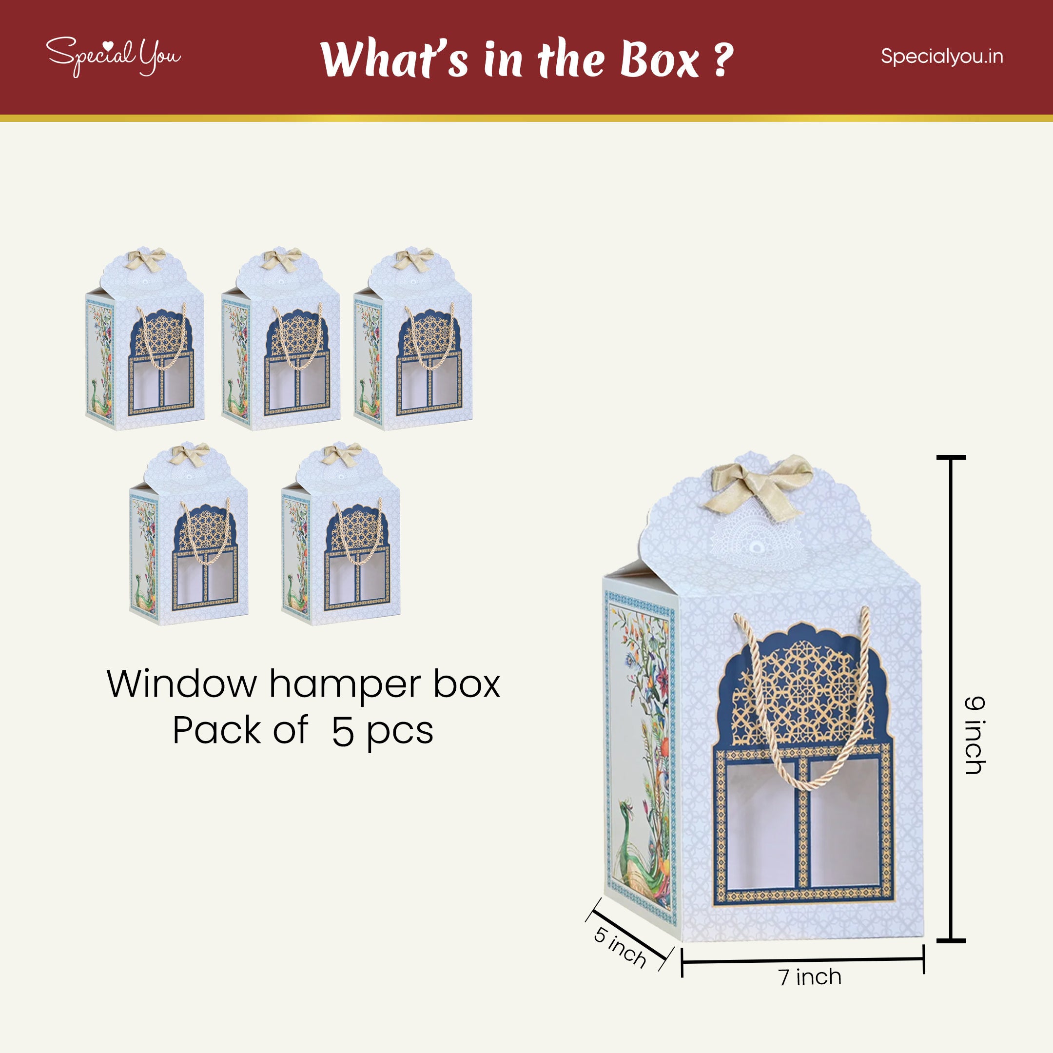 Window Hamper Paper Gift Box Pack of 5